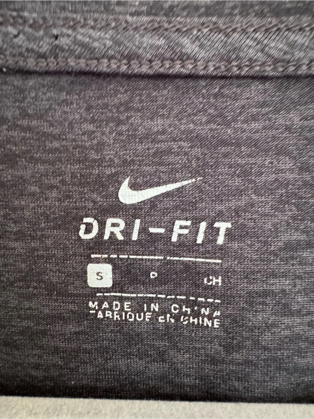 Nike Women's Charcoal Gray V-Neck Dri-FIT Tee - Picture 2 of 2